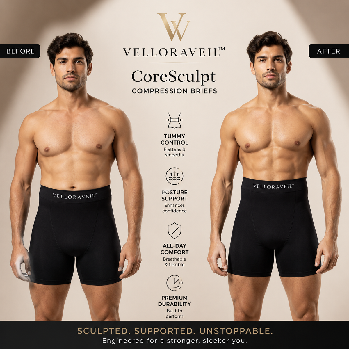 VelloraVeil™ CoreSculpt Compression Briefs