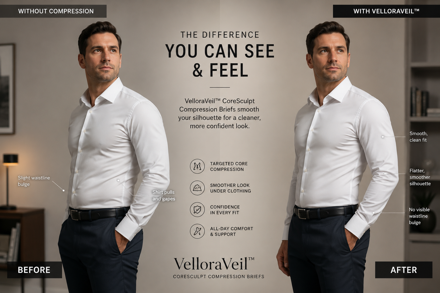 VelloraVeil™ CoreSculpt Compression Briefs