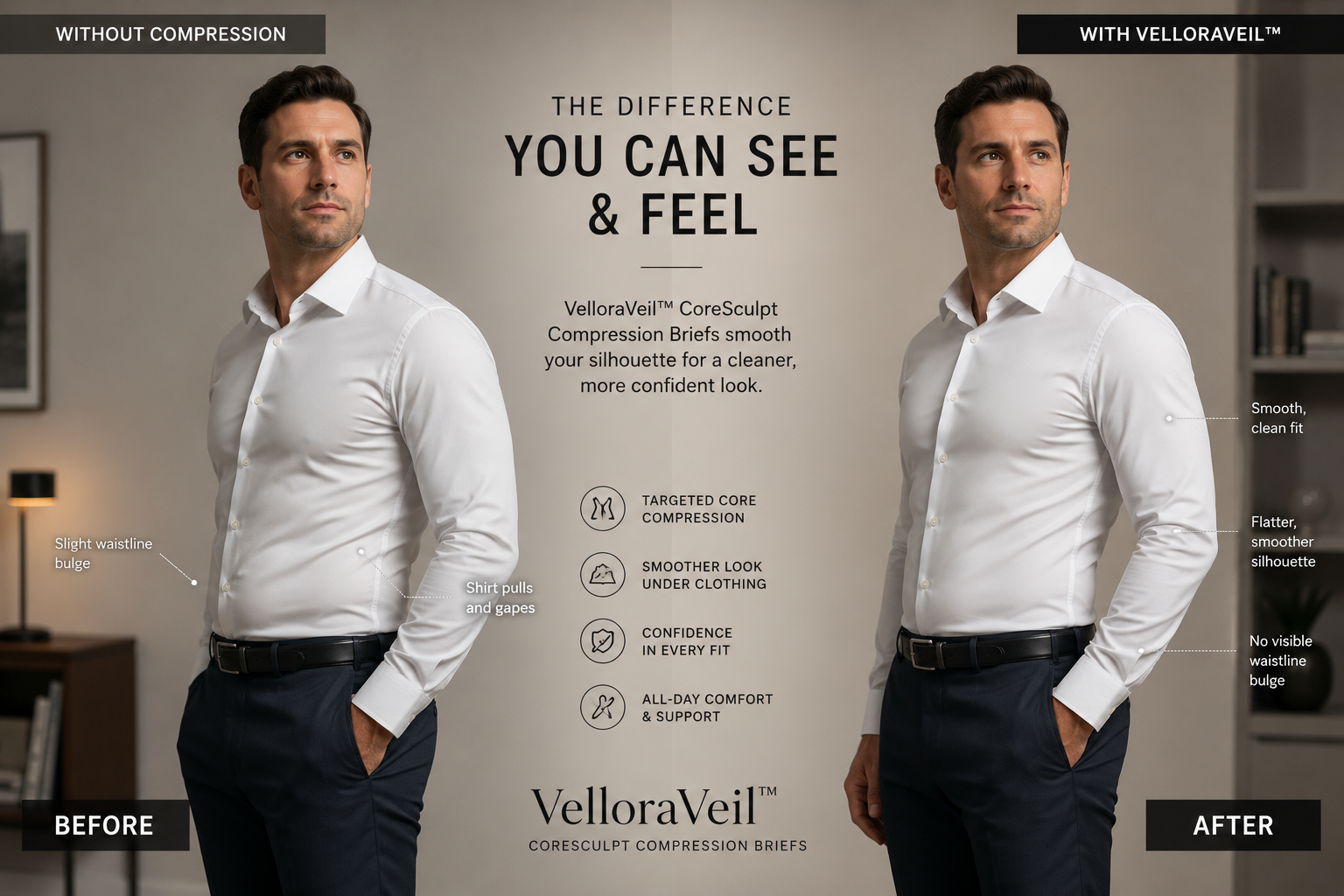 VelloraVeil™ CoreSculpt Compression Briefs